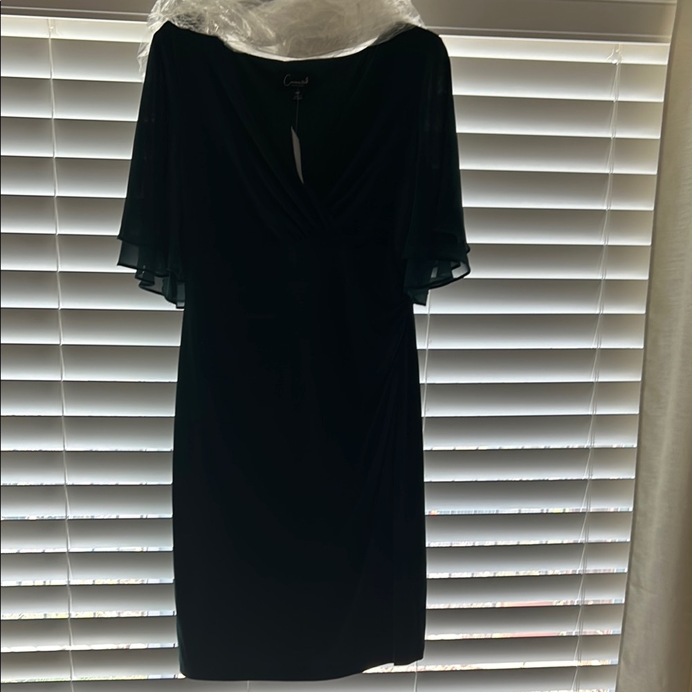 Connected Apparel Black Midi Dress